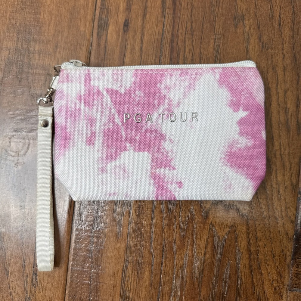 PGA Tour Zipper Pouch‎ Wristlet Bag Women's Pink Small Valuables Wallet Golf Zip